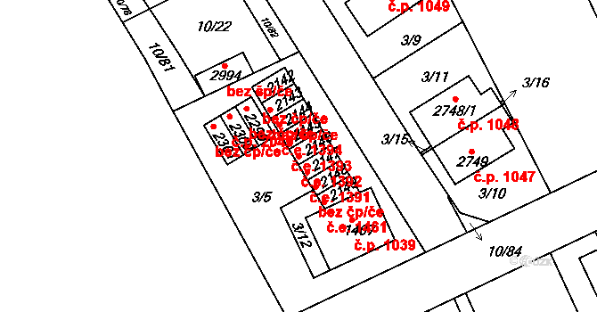 Sezimovo Ústí 1392 na parcele st. 2146 v KÚ Sezimovo Ústí, Katastrální mapa