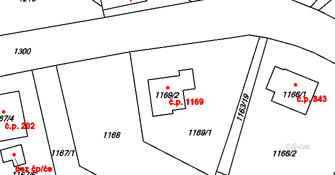 Svinov 1169, Ostrava na parcele st. 1169/2 v KÚ Svinov, Katastrální mapa