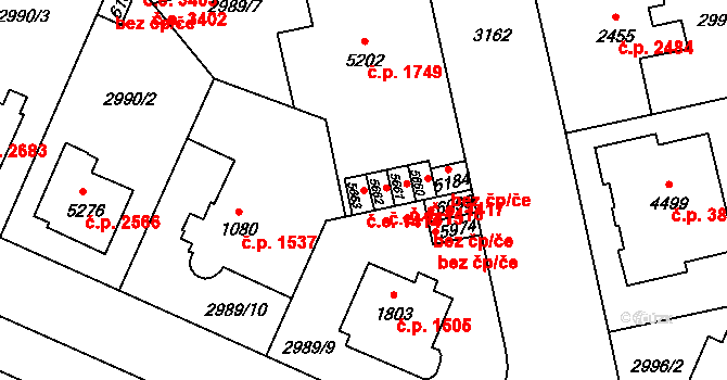 Zlín 1414 na parcele st. 5663 v KÚ Zlín, Katastrální mapa