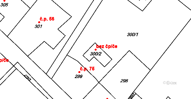 Ostrava 38217309 na parcele st. 300/2 v KÚ Stará Plesná, Katastrální mapa