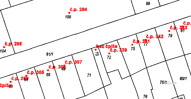 Libušín 38582309 na parcele st. 73 v KÚ Libušín, Katastrální mapa