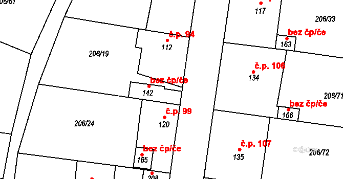 Kroučová 44425309 na parcele st. 142 v KÚ Kroučová, Katastrální mapa