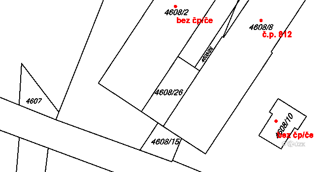 Bzenec 49905309 na parcele st. 4608/26 v KÚ Bzenec, Katastrální mapa