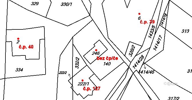 Široký Důl 51281309 na parcele st. 246 v KÚ Široký Důl, Katastrální mapa