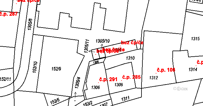 Olešnice 94229309 na parcele st. 1305/10 v KÚ Olešnice na Moravě, Katastrální mapa