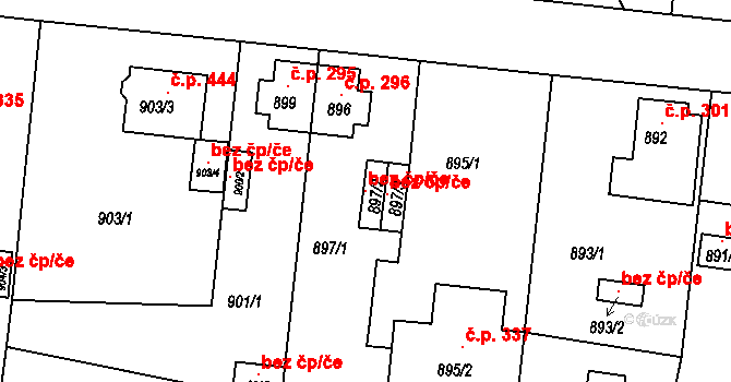 Děčín 99640309 na parcele st. 897/2 v KÚ Boletice nad Labem, Katastrální mapa