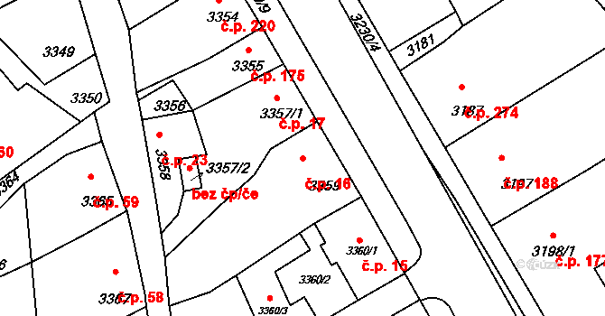 Mimoň I 16, Mimoň na parcele st. 3359 v KÚ Mimoň, Katastrální mapa