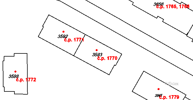 Rožnov pod Radhoštěm 1770 na parcele st. 3593 v KÚ Rožnov pod Radhoštěm, Katastrální mapa