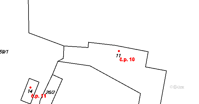 Chlístov 10, Kratušín na parcele st. 11 v KÚ Chlístov u Lažišť, Katastrální mapa