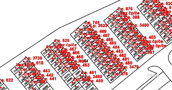 Vyškov-Předměstí 470, Vyškov na parcele st. 340/99 v KÚ Vyškov, Katastrální mapa