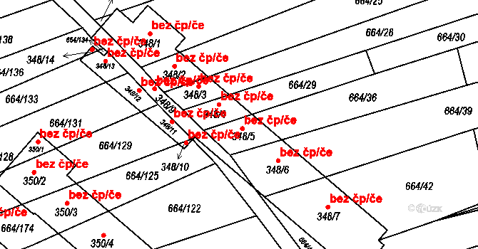 Slavičín 38879310 na parcele st. 348/5 v KÚ Nevšová, Katastrální mapa