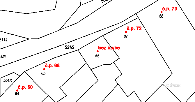 Vítonice 40973310 na parcele st. 66 v KÚ Vítonice u Znojma, Katastrální mapa