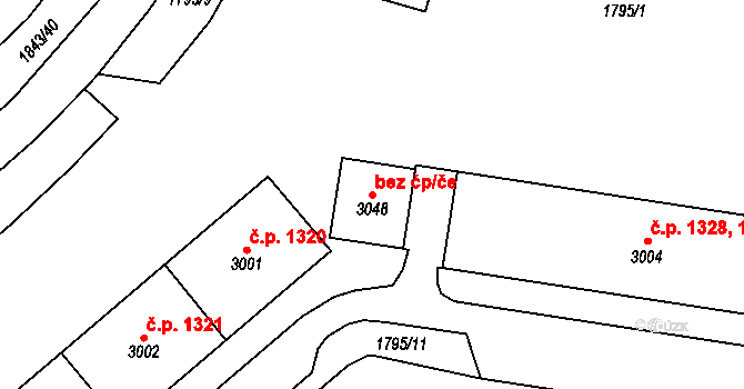 Hlinsko 43102310 na parcele st. 3048 v KÚ Hlinsko v Čechách, Katastrální mapa