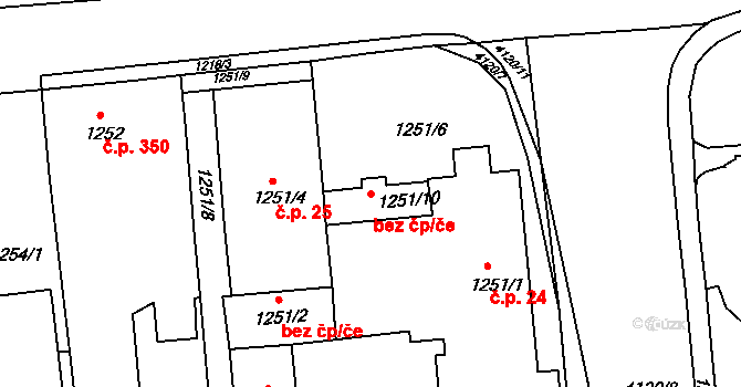 Semily 44734310 na parcele st. 1251/10 v KÚ Semily, Katastrální mapa