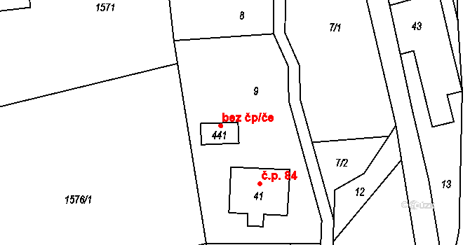 Jablonné v Podještědí 45903310 na parcele st. 441 v KÚ Heřmanice v Podještědí, Katastrální mapa