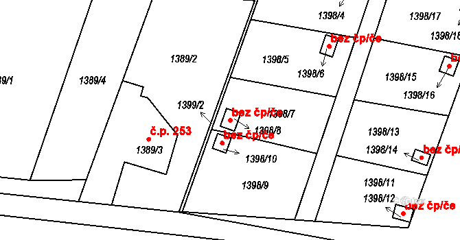 Třinec 46464310 na parcele st. 1398/8 v KÚ Lyžbice, Katastrální mapa
