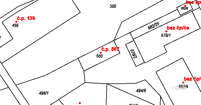 Krmelín 46655310 na parcele st. 680 v KÚ Krmelín, Katastrální mapa