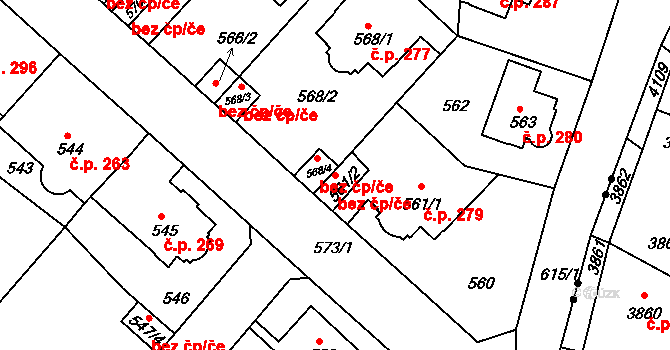 Litoměřice 48906310 na parcele st. 561/2 v KÚ Pokratice, Katastrální mapa