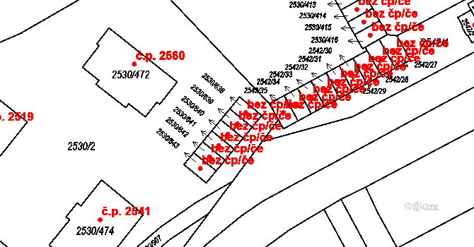 Opava 50421310 na parcele st. 2530/639 v KÚ Opava-Předměstí, Katastrální mapa