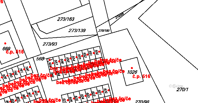 Třemošnice 50473310 na parcele st. 550 v KÚ Třemošnice nad Doubravou, Katastrální mapa