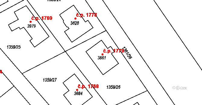 Dobříš 1779 na parcele st. 3861 v KÚ Dobříš, Katastrální mapa