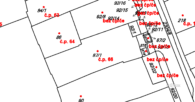 Beroun-Centrum 66, Beroun na parcele st. 87/1 v KÚ Beroun, Katastrální mapa