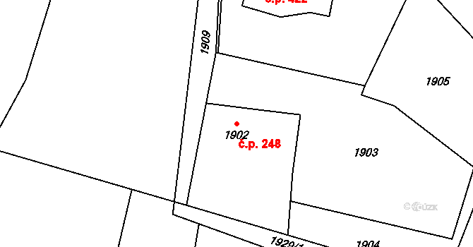 Dětmarovice 248 na parcele st. 1902 v KÚ Dětmarovice, Katastrální mapa