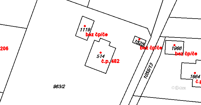 Světlá nad Sázavou 482 na parcele st. 514 v KÚ Světlá nad Sázavou, Katastrální mapa