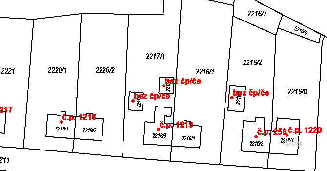 Petřvald 97003310 na parcele st. 2217/7 v KÚ Petřvald u Karviné, Katastrální mapa