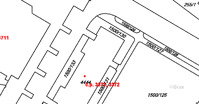 Kroměříž 3372,3373 na parcele st. 4444 v KÚ Kroměříž, Katastrální mapa