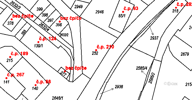 Libá 210 na parcele st. 252 v KÚ Libá, Katastrální mapa
