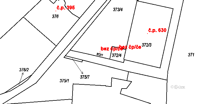 Střelice 121787311 na parcele st. 372/1 v KÚ Střelice u Brna, Katastrální mapa
