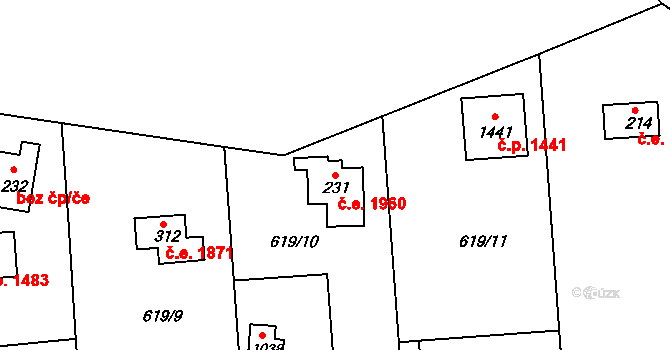 Olešovice 1960, Kamenice na parcele st. 231 v KÚ Těptín, Katastrální mapa