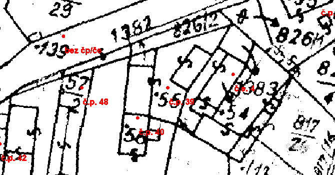 Kokašice 39 na parcele st. 55 v KÚ Kokašice, Katastrální mapa