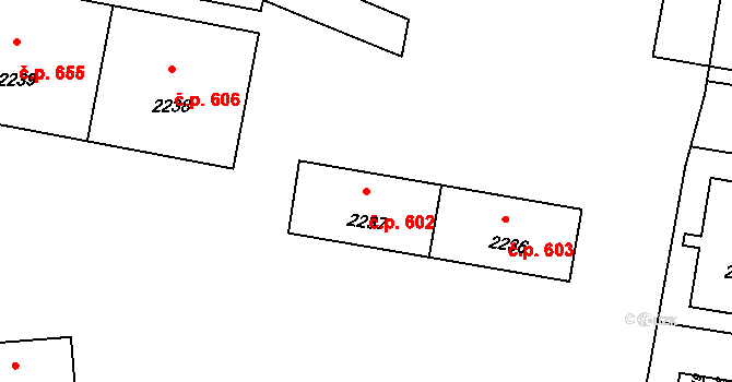 Mimoň I 602, Mimoň na parcele st. 2237 v KÚ Mimoň, Katastrální mapa
