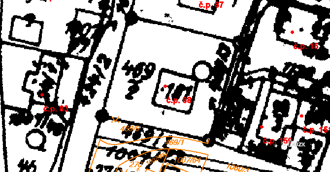 Sázava 88 na parcele st. 181 v KÚ Sázava u Lanškrouna, Katastrální mapa