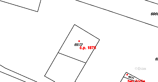 Vsetín 1876 na parcele st. 6972 v KÚ Vsetín, Katastrální mapa