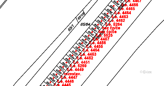Neštěmice 4454, Ústí nad Labem na parcele st. 65/37 v KÚ Neštěmice, Katastrální mapa