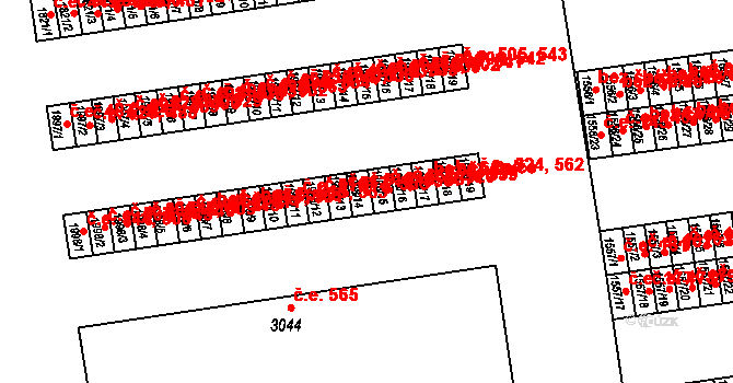 Otrokovice 519,557 na parcele st. 1998/14 v KÚ Otrokovice, Katastrální mapa