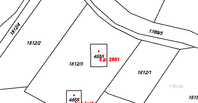 Rožnov pod Radhoštěm 2661 na parcele st. 4855 v KÚ Rožnov pod Radhoštěm, Katastrální mapa