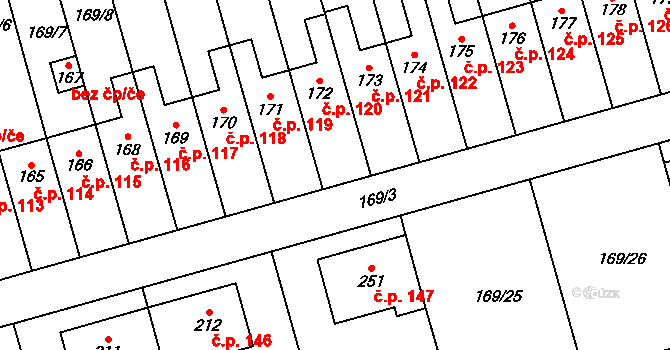 Heroltice 120, Hoštice-Heroltice na parcele st. 172 v KÚ Heroltice, Katastrální mapa