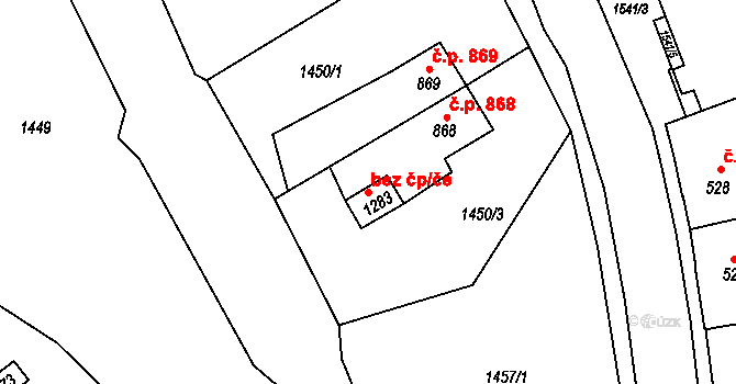 Úpice 39055311 na parcele st. 1283 v KÚ Úpice, Katastrální mapa