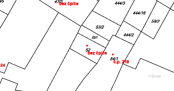 Strupčice 39133311 na parcele st. 52 v KÚ Strupčice, Katastrální mapa