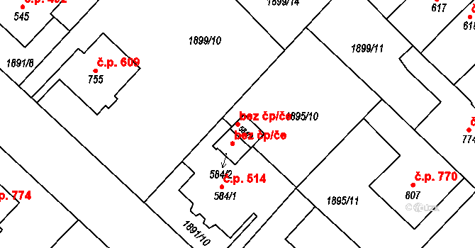 Tišnov 39845311 na parcele st. 584/3 v KÚ Tišnov, Katastrální mapa