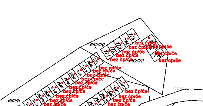 Košťany 42040311 na parcele st. 753/3 v KÚ Košťany, Katastrální mapa