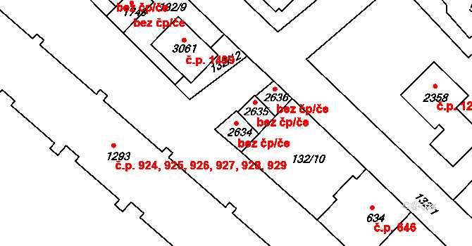 Neratovice 43026311 na parcele st. 2634 v KÚ Neratovice, Katastrální mapa