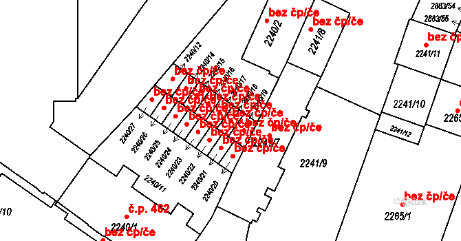 Přerov 43356311 na parcele st. 2240/18 v KÚ Přerov, Katastrální mapa