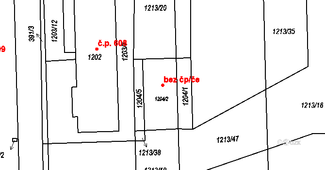 Havířov 44612311 na parcele st. 1204/2 v KÚ Šumbark, Katastrální mapa