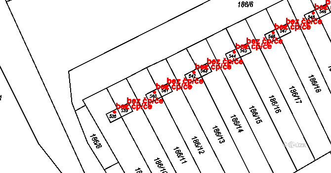 Roštín 45037311 na parcele st. 541 v KÚ Roštín, Katastrální mapa