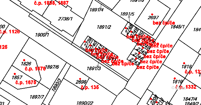 Česká Třebová 45431311 na parcele st. 2742 v KÚ Česká Třebová, Katastrální mapa